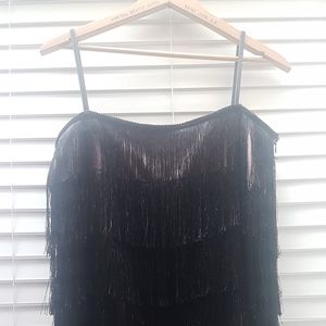 Size M/L Pheonix Feathers fringed go-go dress